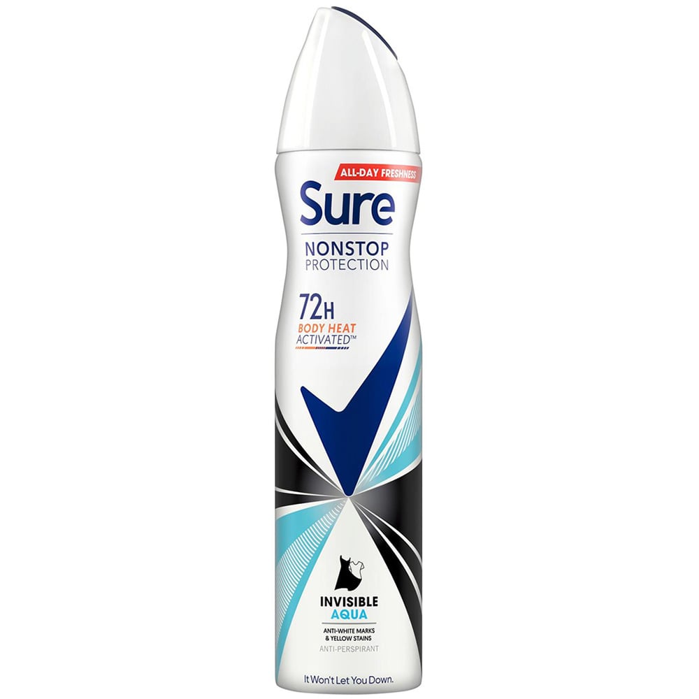Sure Women Invisible Aqua 72H Protection Anti-Perspirant Deodorant 250ml 30 Pack Image 2