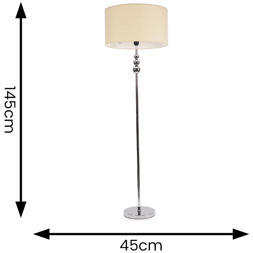 ValueLights Marissa Reni Cream Shade and Chrome Ball LED Floor Lamp Image 7