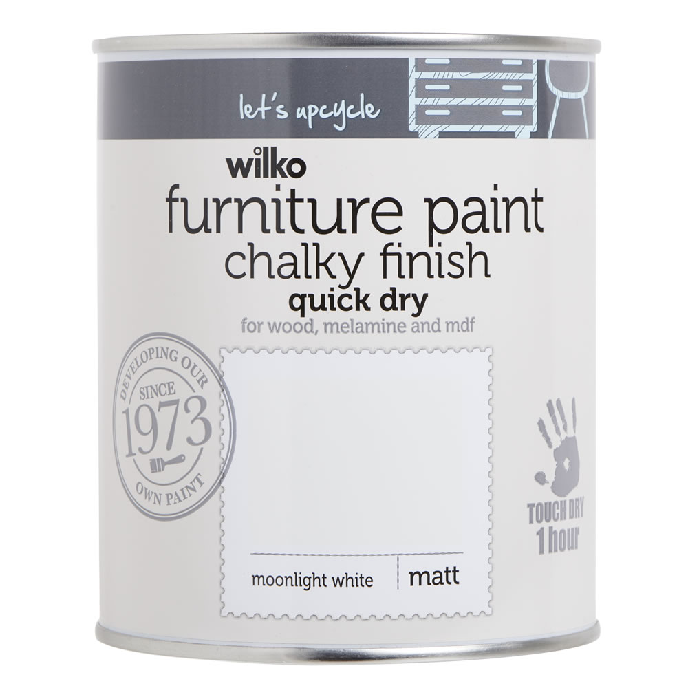 Wilko Chalky Finish Furniture Paint White 750ml Image