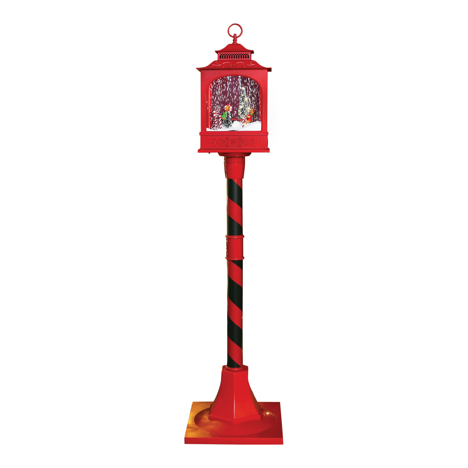 Gingerbread Snowing Lantern Red Image 1