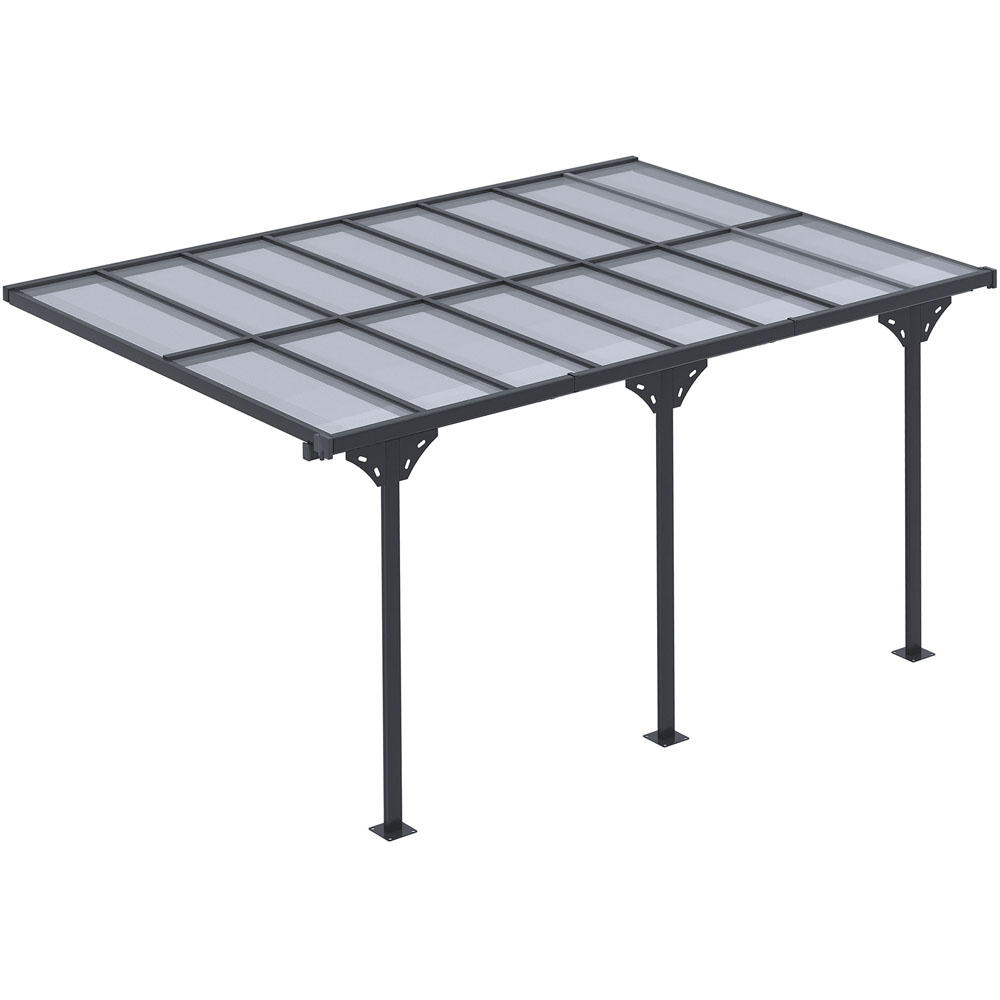 Outsunny 4 x 3m Outdoor Patio Wall-Mounted Pergola Image 2