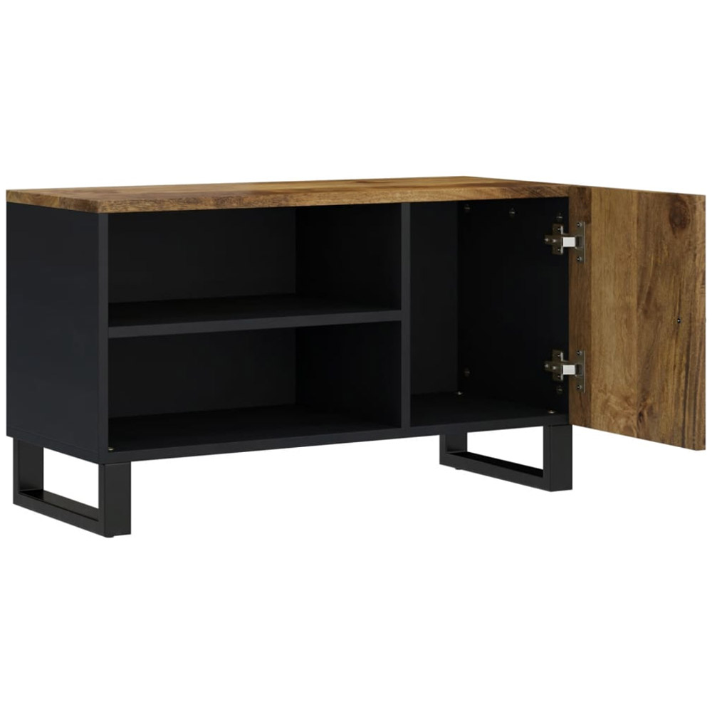 vidaXL Single Door 2 Open Shelf Honey Brown Solid Wood Mango TV Cabinet Image 4