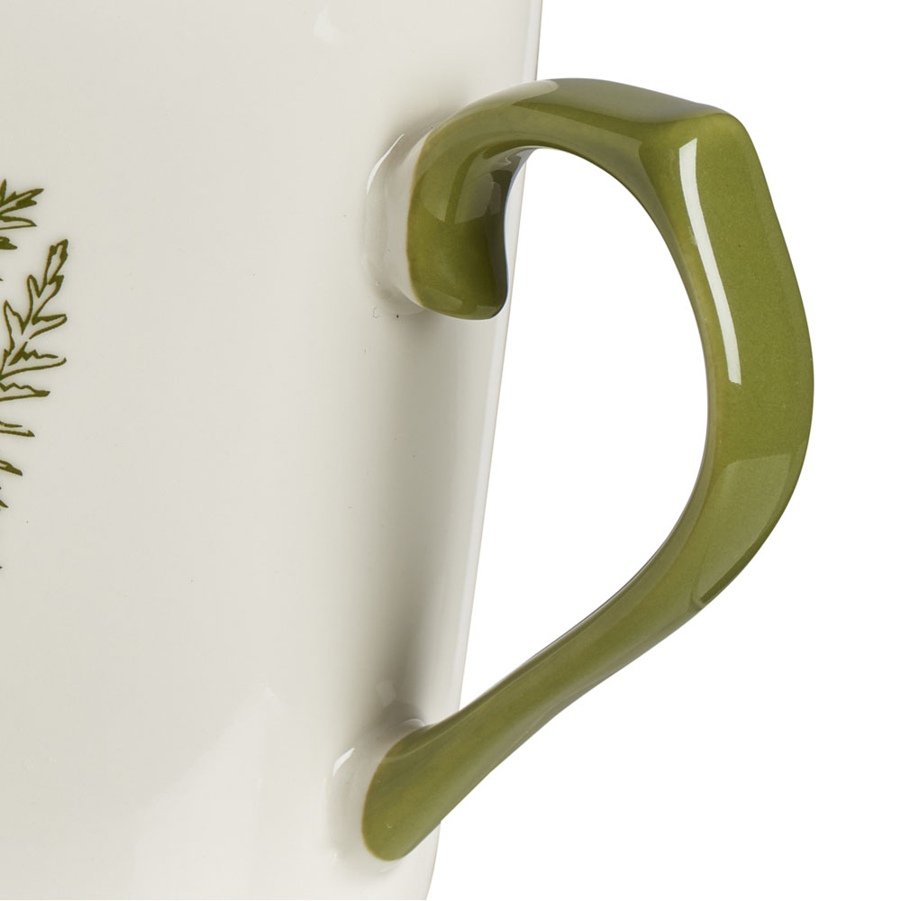 Wilko Green and White Footed Foliage Mug Image 3