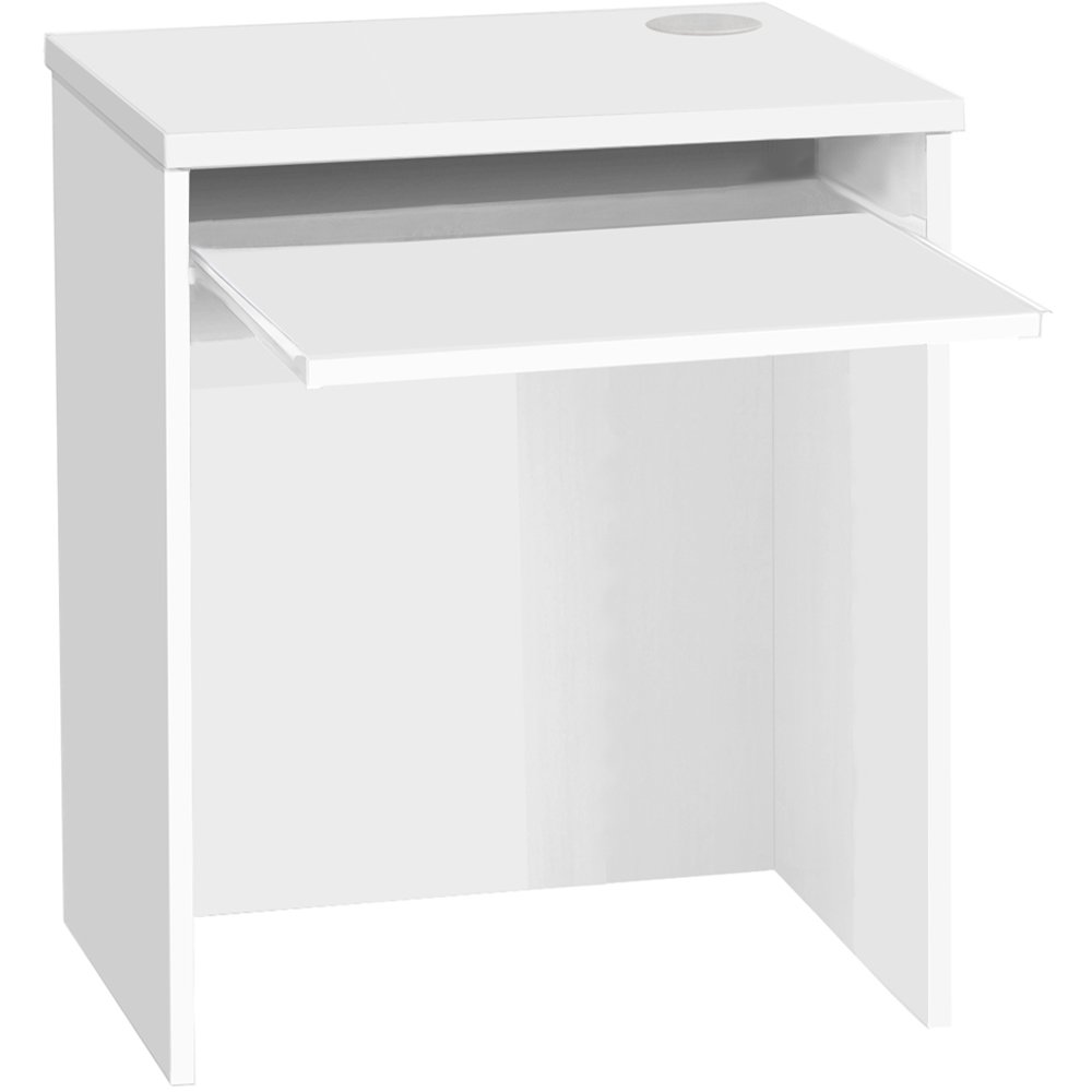 R White Cabinets Small Laptop Desk with Keyboard Trayf White Image 2