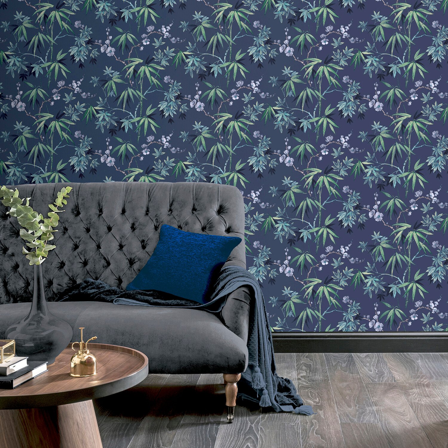 Jasmine Garden Wallpaper - Navy Image 4