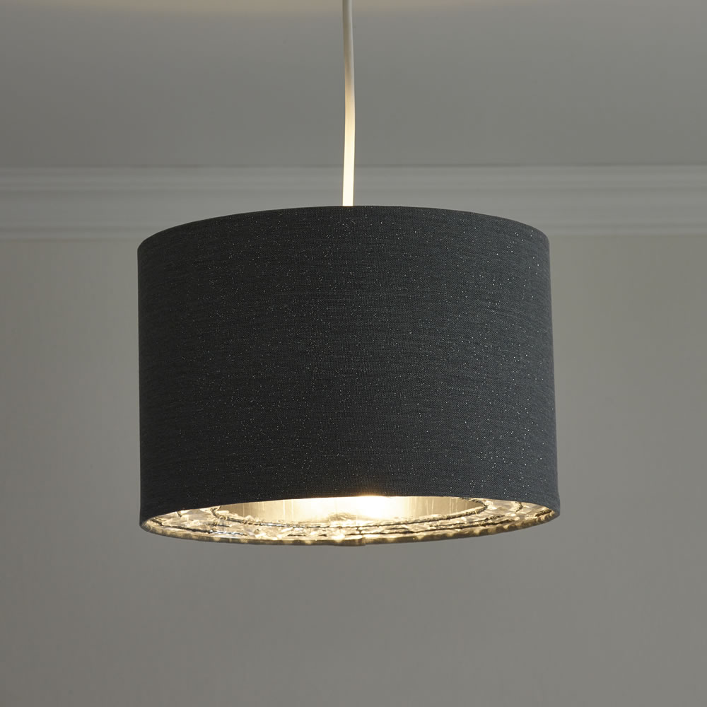 Wilko Small Grey Glitter Light Shade Wilko