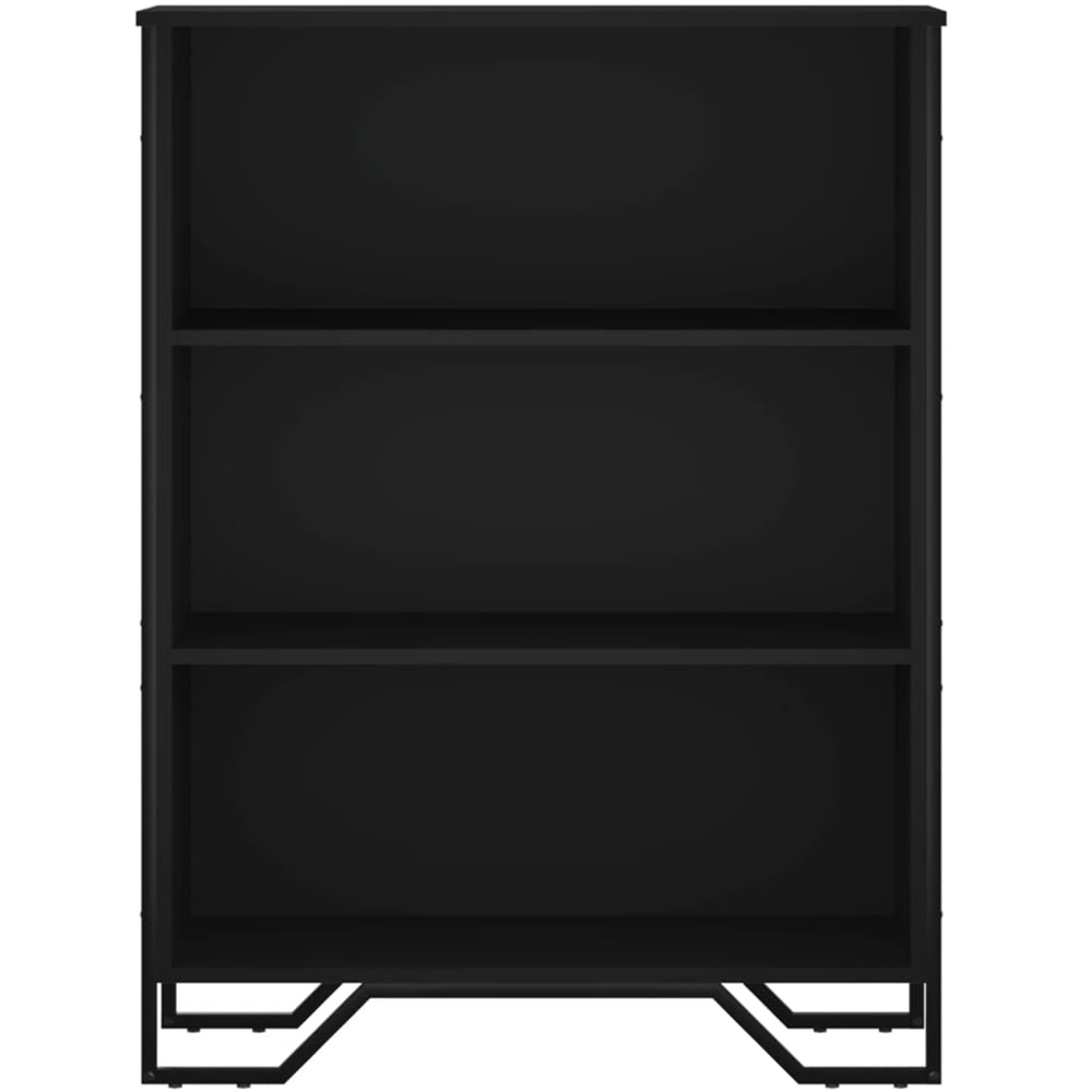 vidaXL 3 Shelf Black Bookcase Image 3