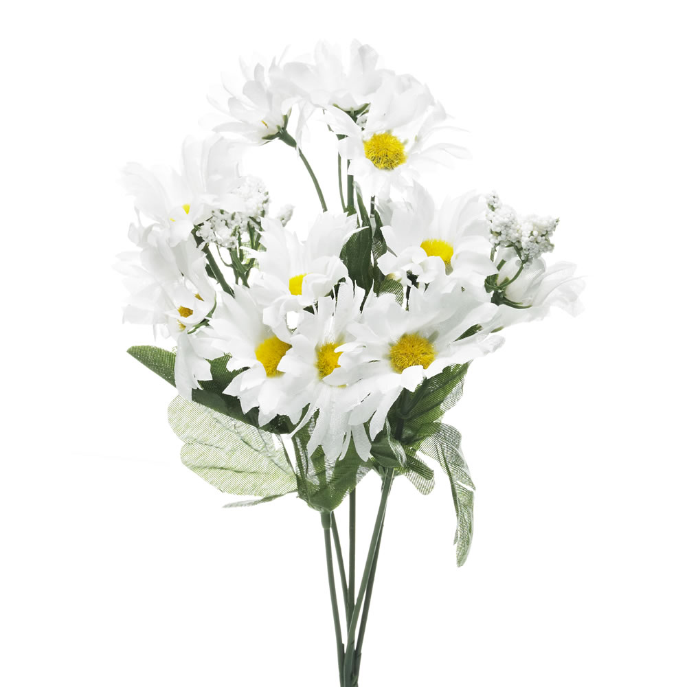 Wilko White and Yellow Mixed Bunch of Artificial Flowers Wilko