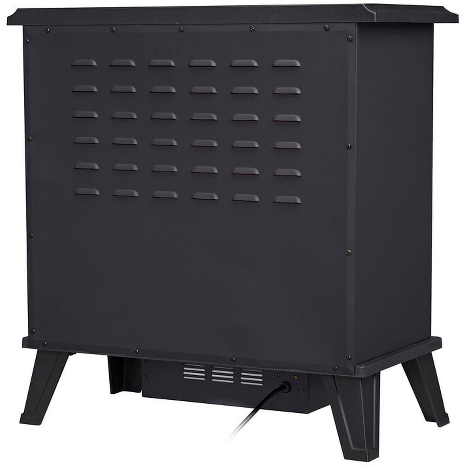 My Home Large Log Effect Stove Heater Black Image 5
