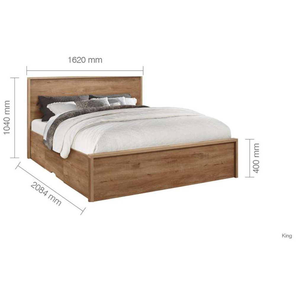 Stockwell King Size Brown 2 Drawer Bed Image 9