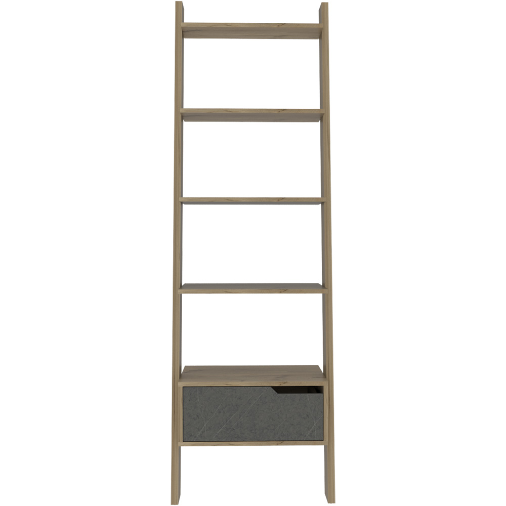 Core Products Manhattan 5 Shelves Single Drawer Ladder Bookcase Image 3