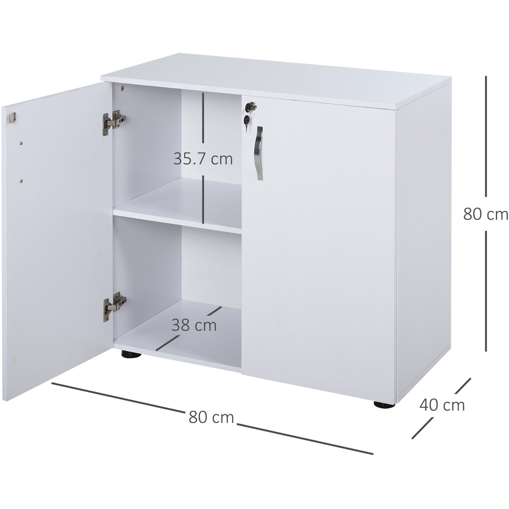 Vinsetto White 2-Tier Lock File Cabinet Image 8