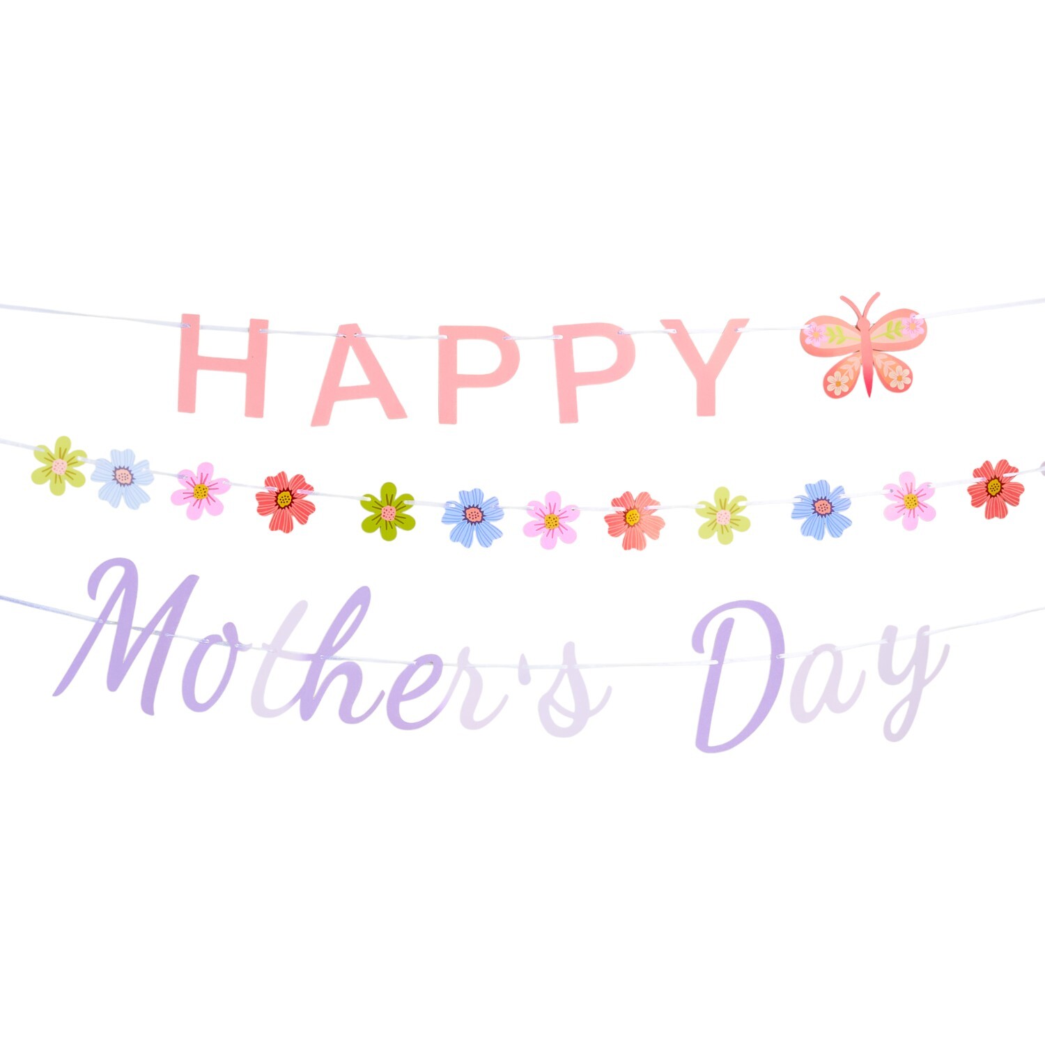 Pastel Happy Mothers Day Banner Pink Image 3