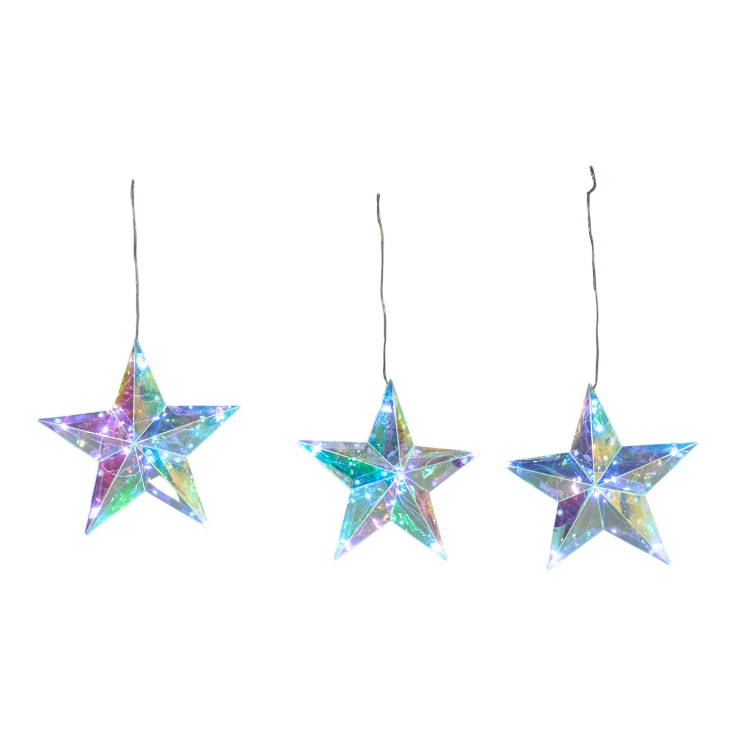 50 LED Star Iridescent Curtain Lights Iridescent Image 3