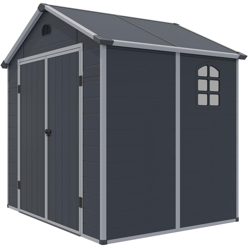 Rowlinson 8 x 6ft Dark Grey  Airevale Plastic Garden Shed Image 9