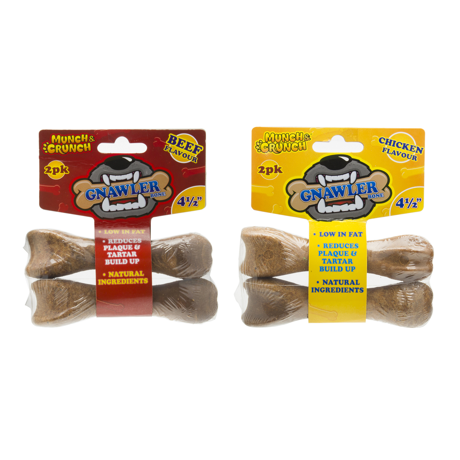 Single Munch & Crunch Gnawler Bone Dog Treats 2 Pack in Assorted styles Image