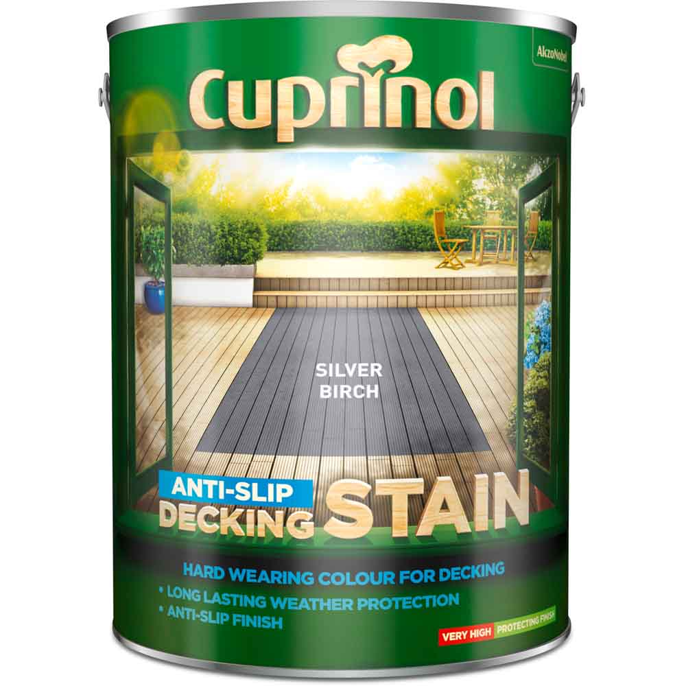 Cuprinol Silver Birch AntiSlip Deck Staining 5L Wilko