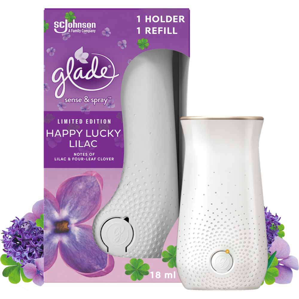 Glade Sense & Spray Holder Happy Lucky Lilac Air Freshener 18ml Image 1