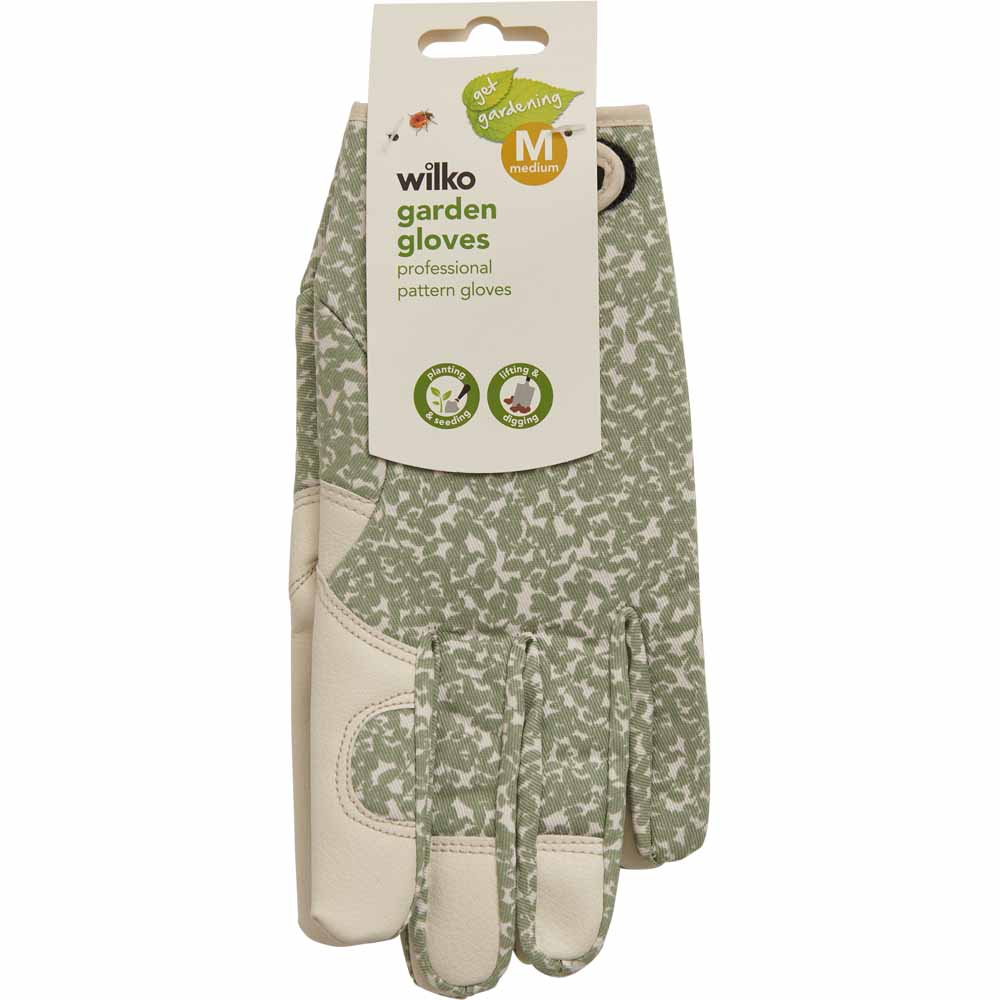 Wilko Medium Professional Pattern Garden Gloves Image