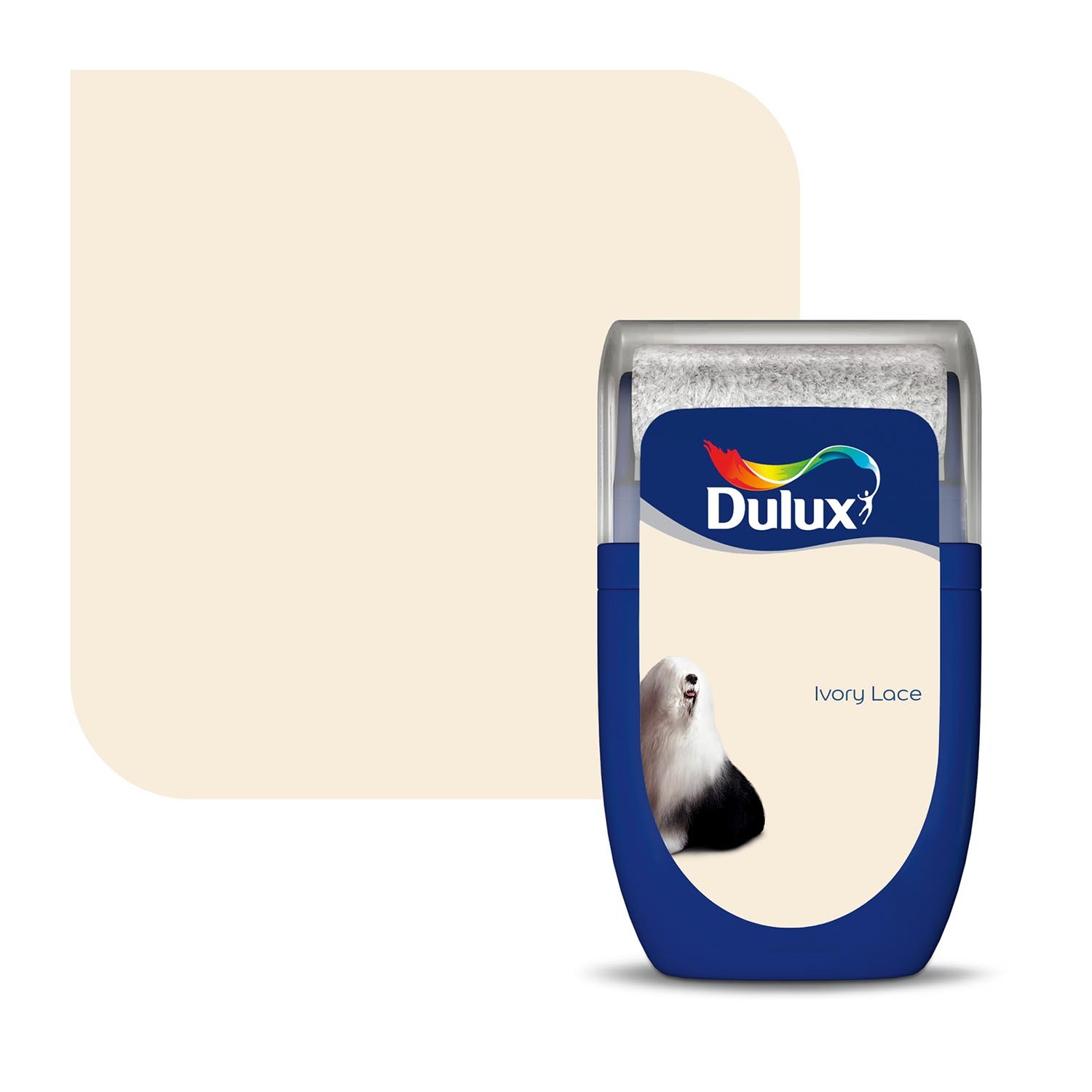Dulux Ivory Lace Matt Emulsion Paint Tester Pot 30ml Image 2
