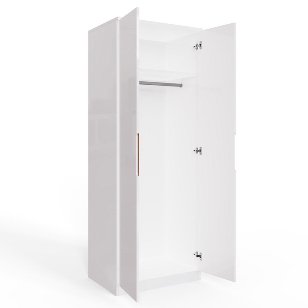 FWStyle Veloce 2 Door White Gloss Wardrobe Image 3