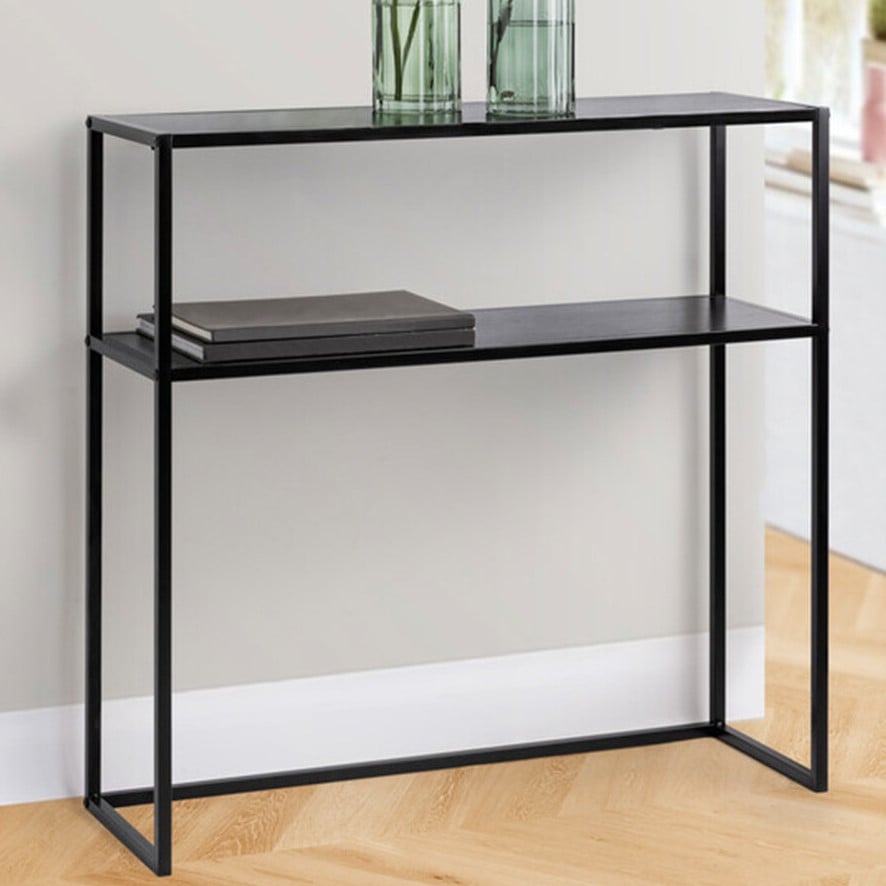 Alanya Single Shelf Black Console Table Image 1
