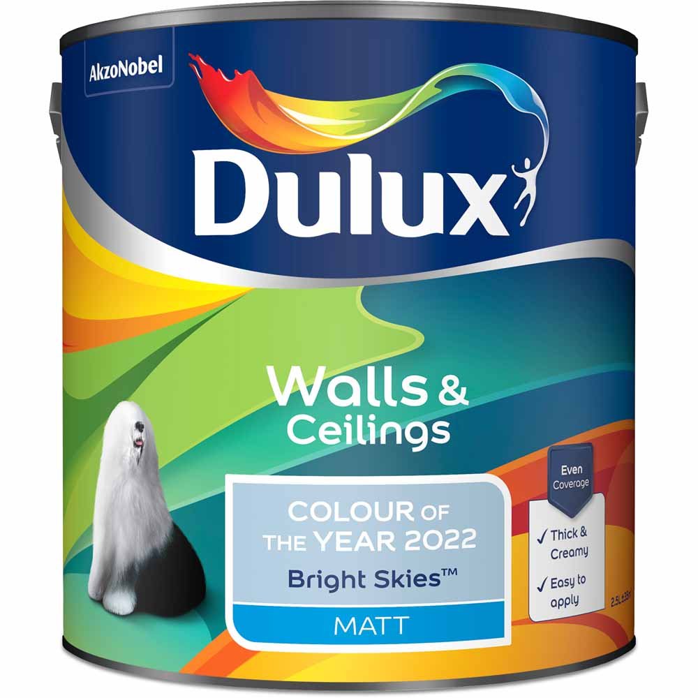Dulux Wall & Ceilings Bright Skies Matt Emulsion Paint 2.5L Image 2