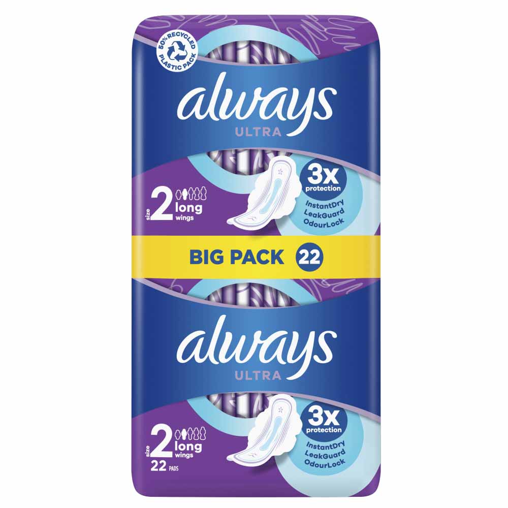 Always Ultra Long Plus Sanitary Towels 22 pack Image 1