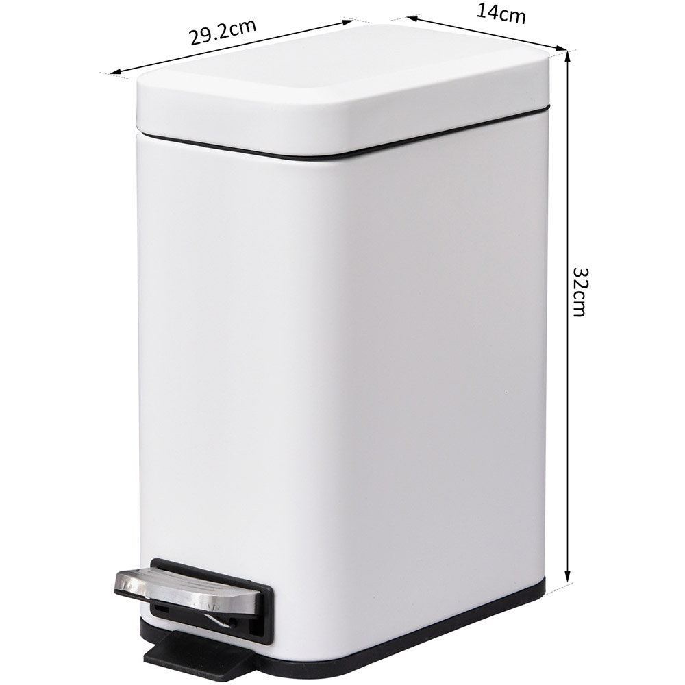 HOMCOM White Pedal Bin 5L Image 7