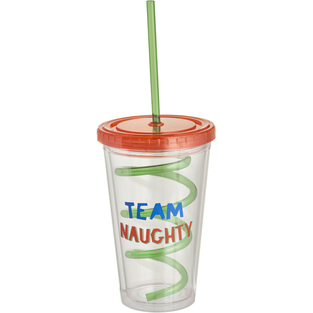 Wilko Team Naughty Twisty Straw Tumbler Wilko