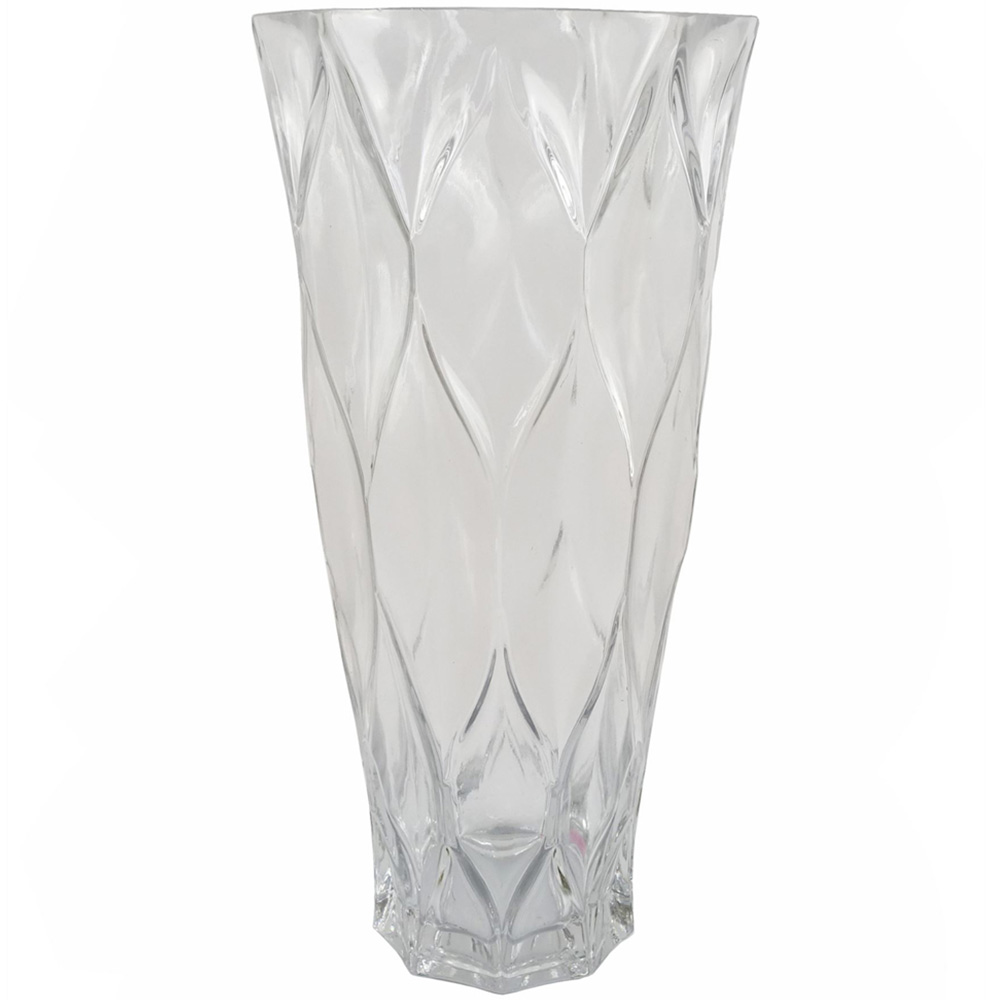 Leaf Clear Chunky Ridged Glass Vase 35cm Image 1