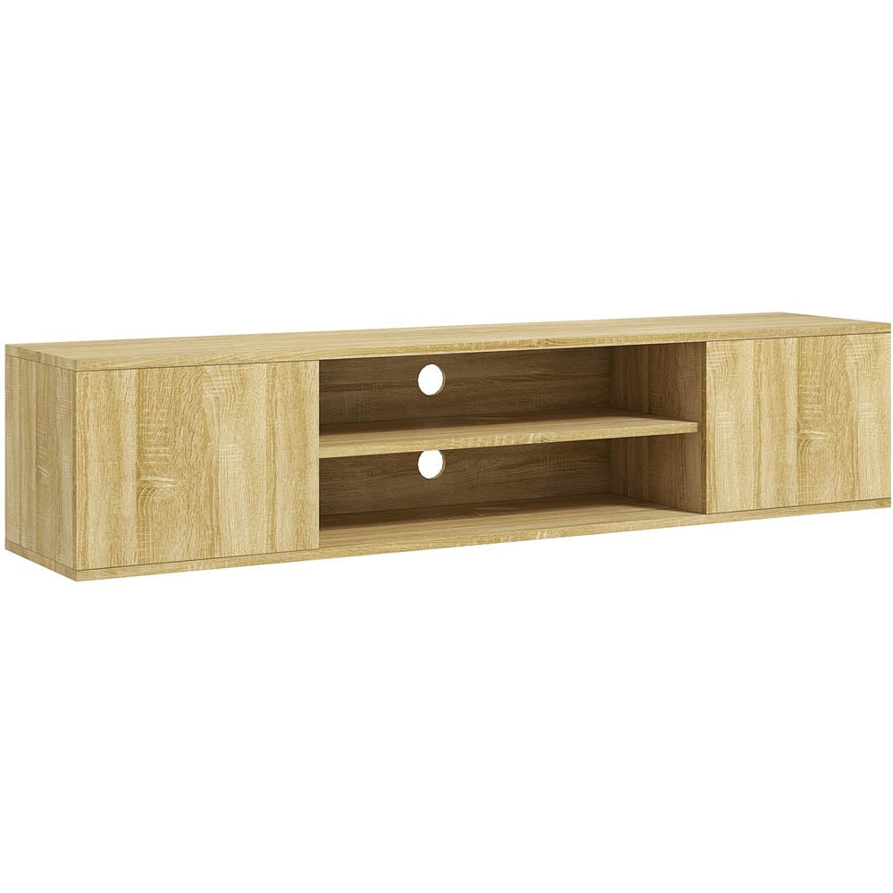 Portland 2 Door 2 Shelf Natural Floating TV Unit Image 2