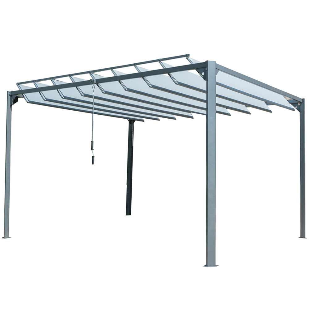 Norfolk Collection Pandora 3 x 3.6m Multi-Directional Leaf Roof Gazebo with Handle Image 3