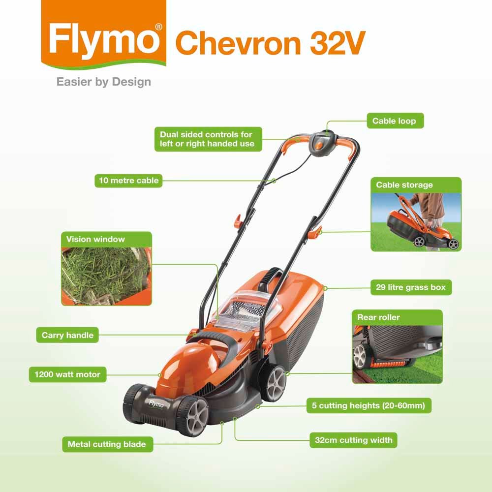 Flymo Chevron 32VC Lawnmower 1200W Image 6