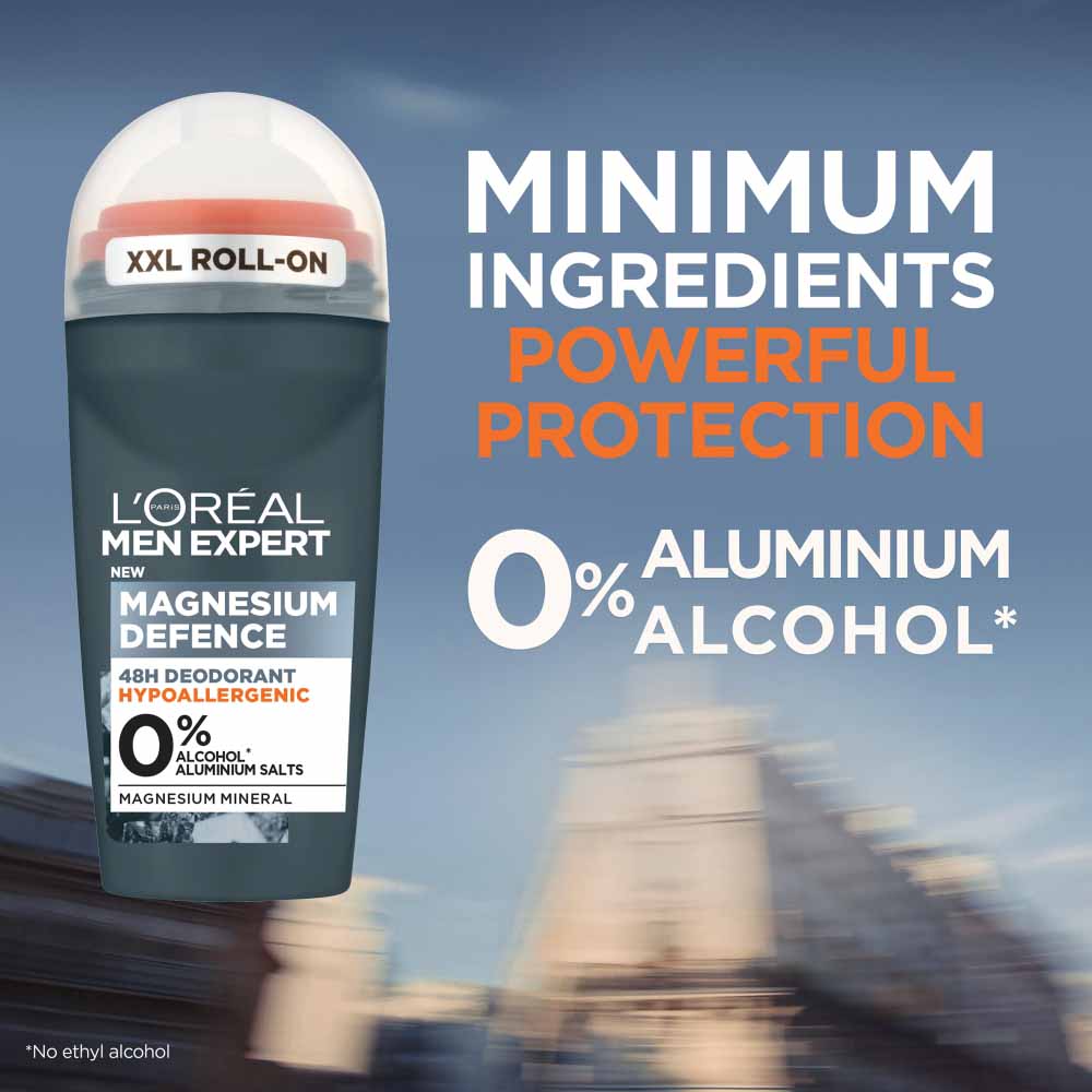 L'Oreal Men Expert Magnesium Defence Roll On Deodorant 50ml Image 2