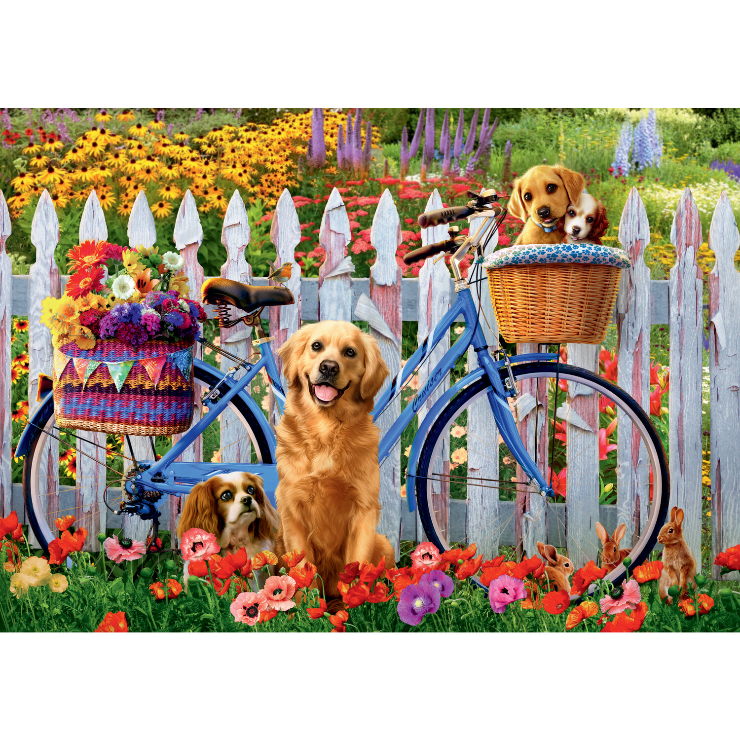 500 Piece Cottage or Dog Jigsaw Puzzle  - Multicolour Image 3