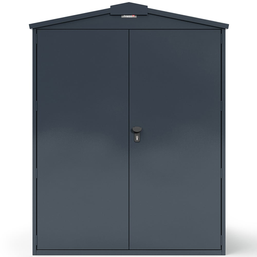 Asgard Centurion 5x 14ft Double Door Grey High Security Apex Motorcycle Garage Image 3
