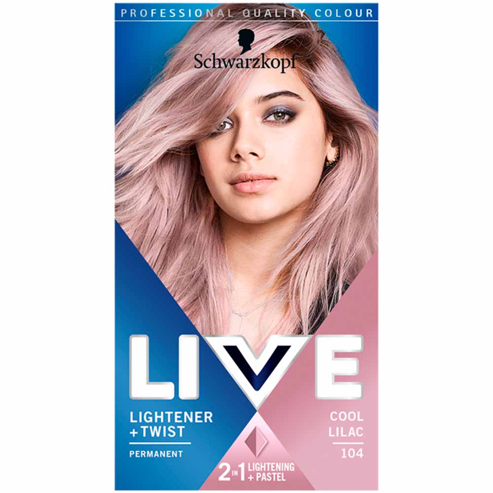 Schwarzkopf LIVE Lightener + Twist Cool Lilac 104 Permanent Hair Dye Image 1