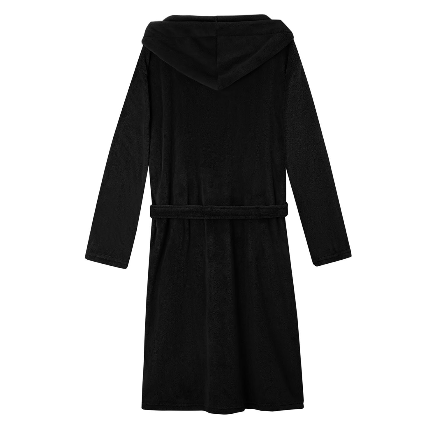 Mens Fleeced Dressing Gown - Black or Grey Image 4