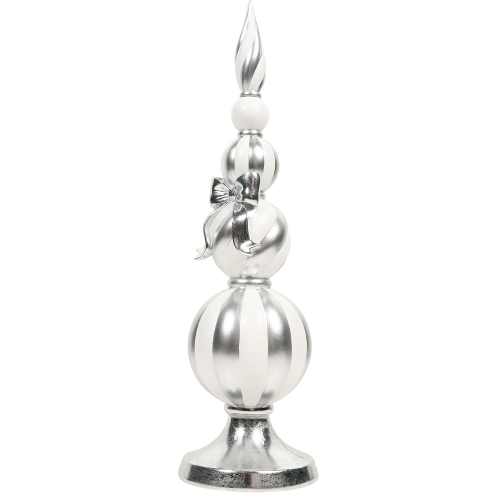 White and Silver Bauble Tower Image 2