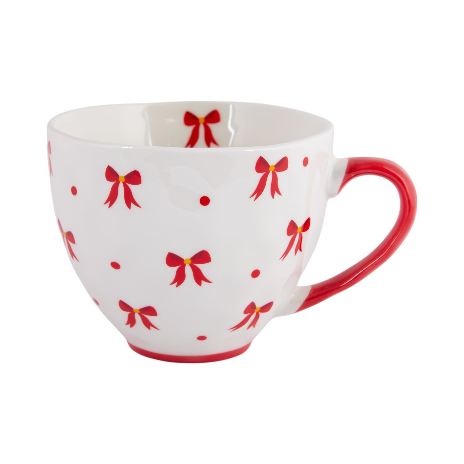 Bow Mug White and Red Image 4