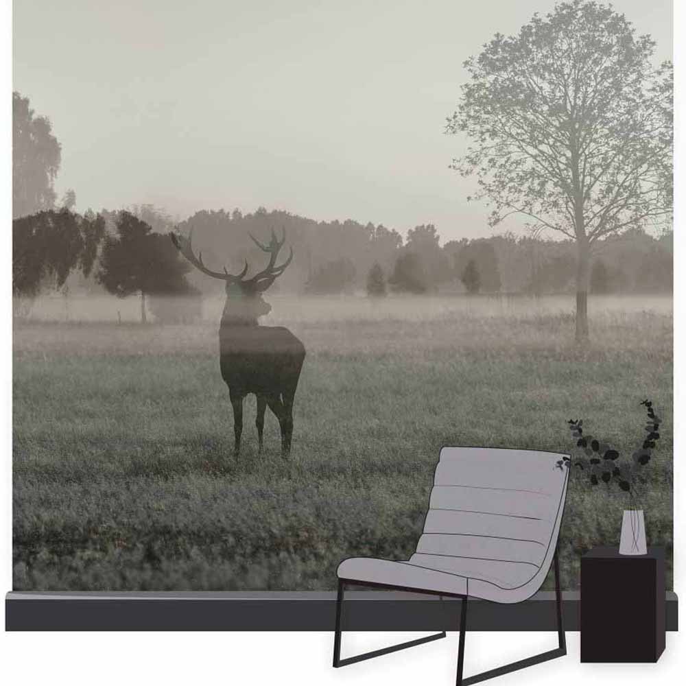 Art For The Home Stag In The Woods Wall Mural Image 1