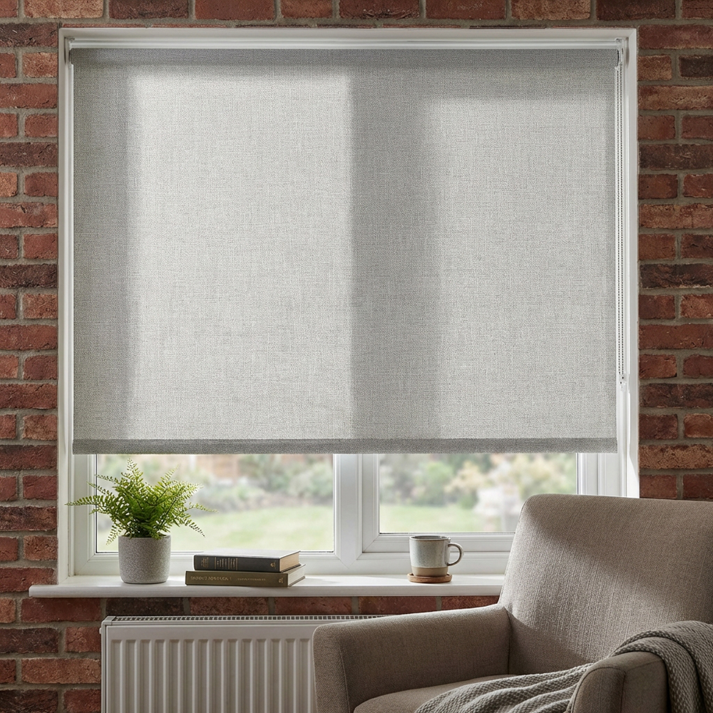 Textured Blackout Roller Blind Cloud 90cm Image 6