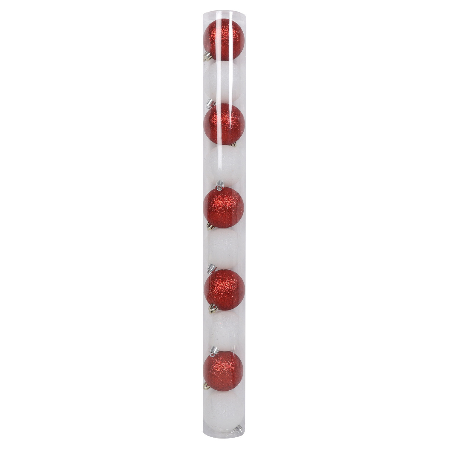 Pack of 10 Candy Cane Lane Baubles - Red Image