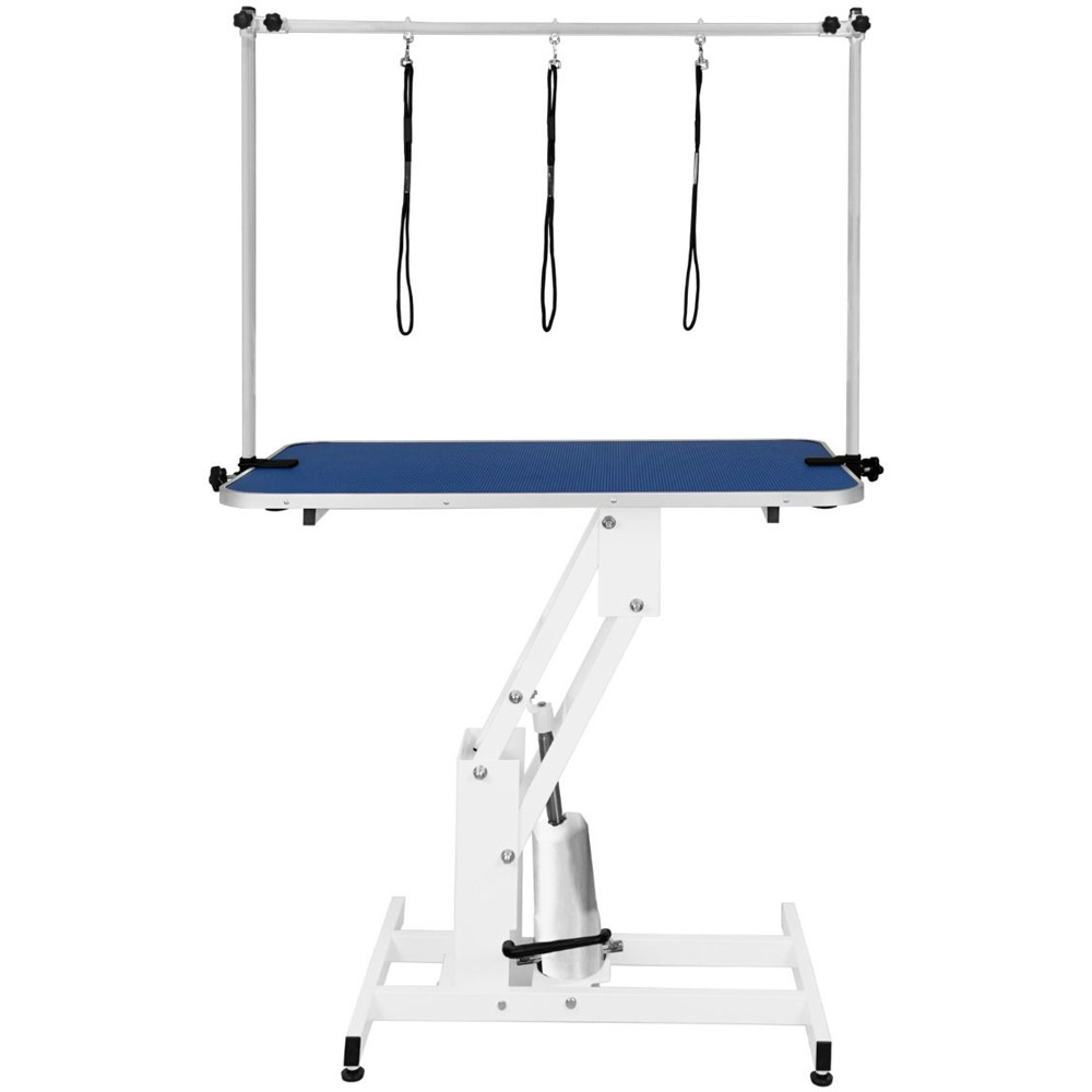 Petnamic Hydraulic White and Blue Top Dog Grooming Table Image 1