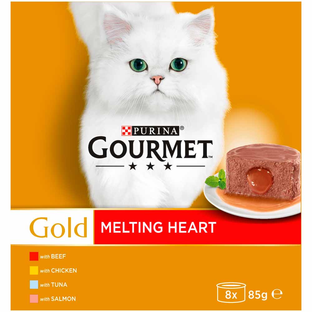 Gourmet Gold Melting Heart Meat and Fish Cat Food 8 x 85g Image 2