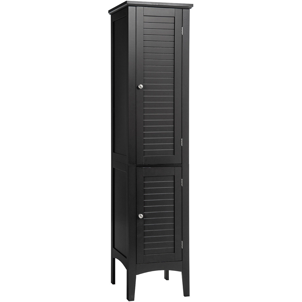 Costway 2 Door Black Freestanding Bathroom Cabinet Image 2