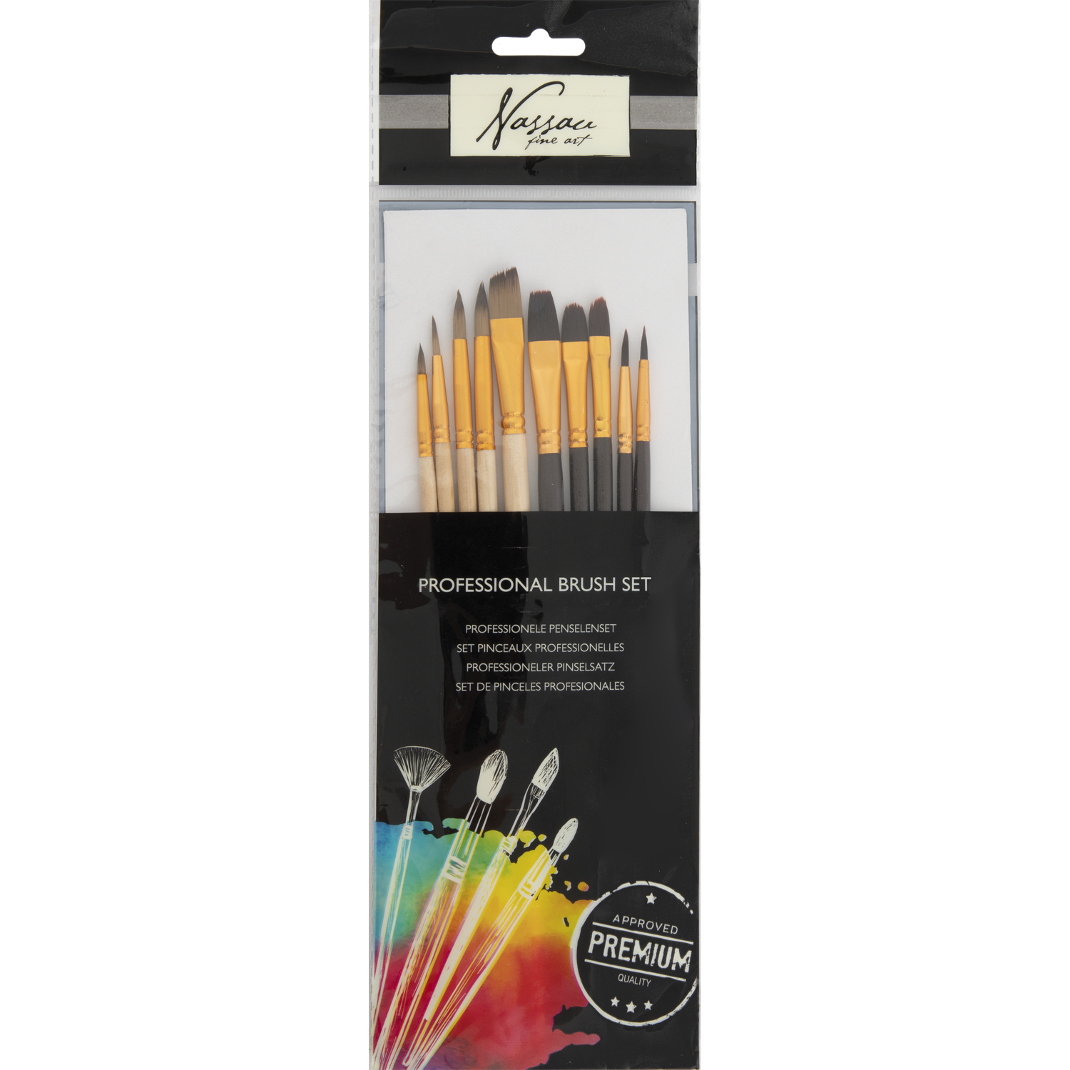 Pack of 10 Nassau Fine Art Professional Brushes Image 1
