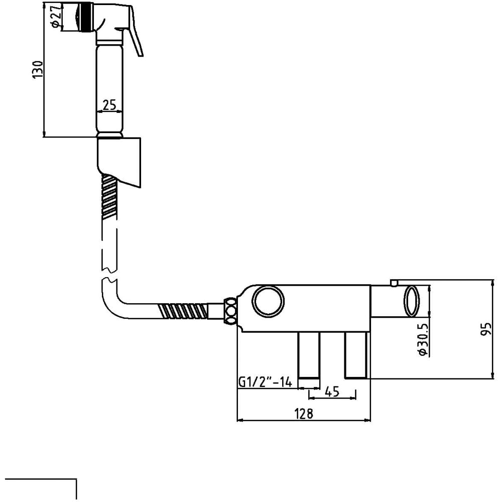 nuie Chrome Douche Spray Kit with Thermostatic Valve Image 2