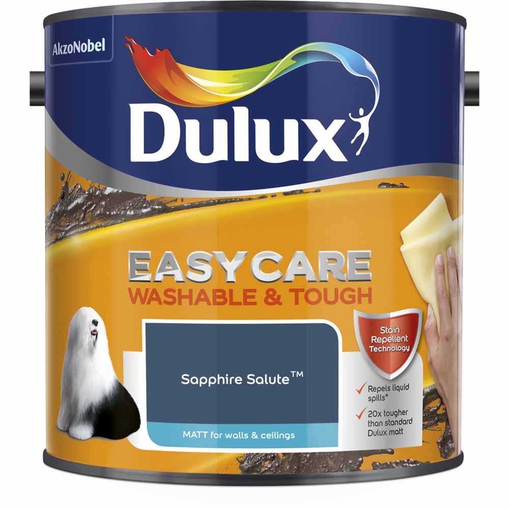Dulux Easycare Washable & Tough Sapphire Salute Matt Emulsion Paint 2.5L Image 2